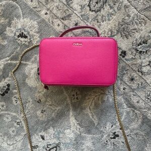 Furla Fuchsia Crossbody Bag with Gold Chain